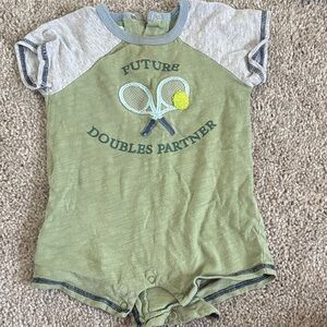 Mud Pie Green and Gray Kids One Piece